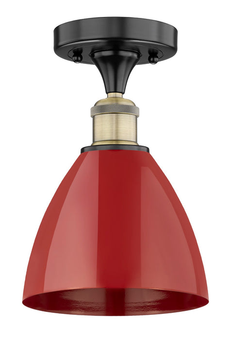 Innovations 616-1F-BAB-MBD-75-RD One Light Semi-Flush Mount, Black Antique Brass