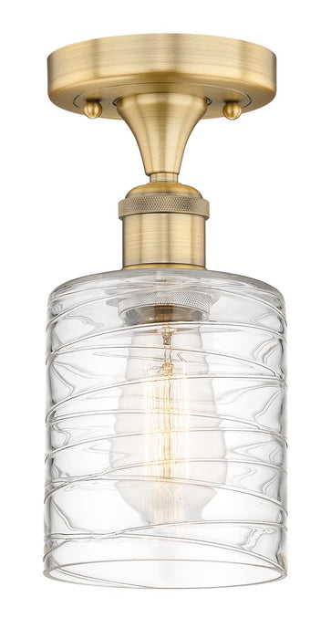 Innovations 616-1F-BB-G1113 One Light Semi-Flush Mount, Brushed Brass