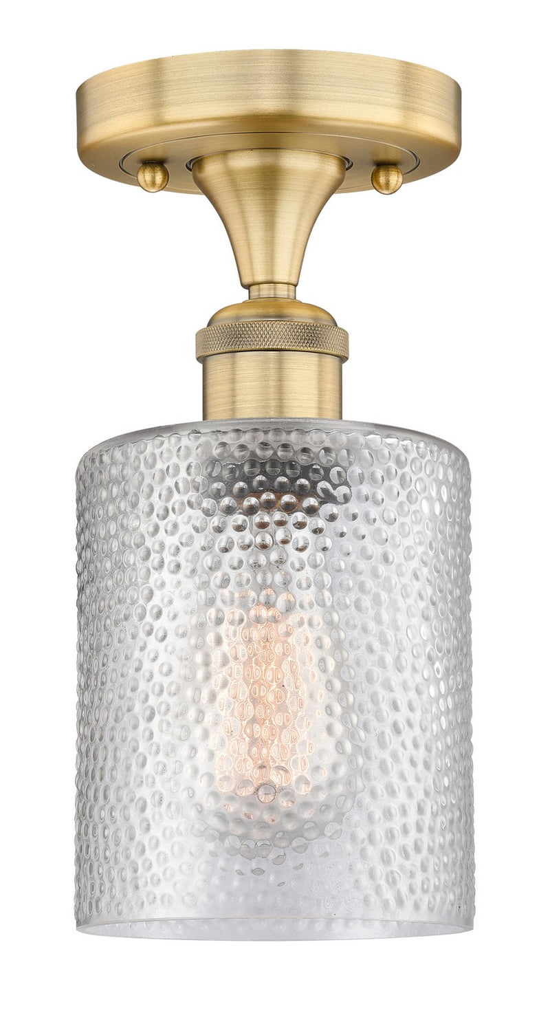 Innovations 616-1F-BB-G112 One Light Semi-Flush Mount, Brushed Brass