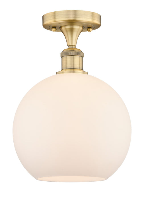 Innovations 616-1F-BB-G121-10 One Light Semi-Flush Mount, Brushed Brass