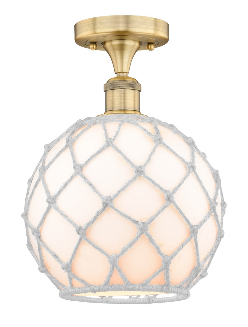 Innovations 616-1F-BB-G121-10RW One Light Semi-Flush Mount, Brushed Brass