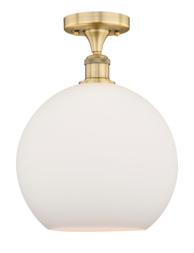 Innovations 616-1F-BB-G121-12 One Light Semi-Flush Mount, Brushed Brass