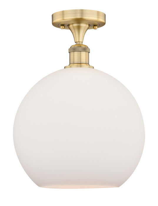 Innovations 616-1F-BB-G121-12 One Light Semi-Flush Mount, Brushed Brass