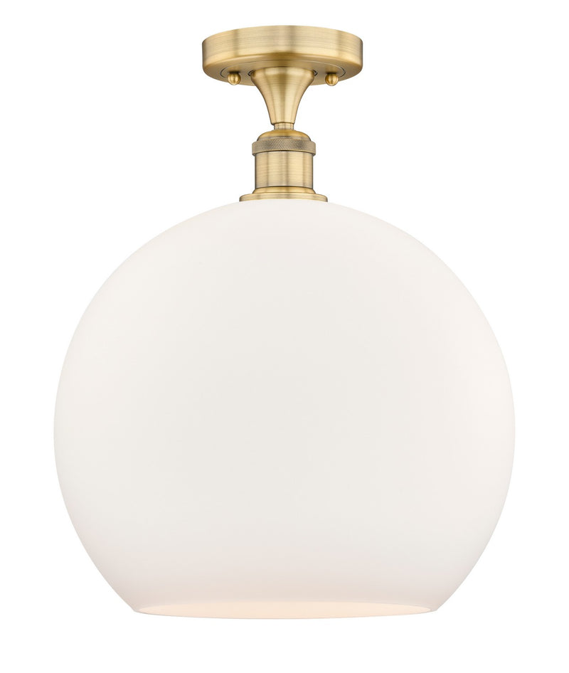 Innovations 616-1F-BB-G121-14 One Light Semi-Flush Mount, Brushed Brass