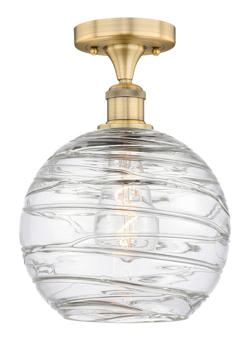 Innovations 616-1F-BB-G1213-10 One Light Semi-Flush Mount, Brushed Brass