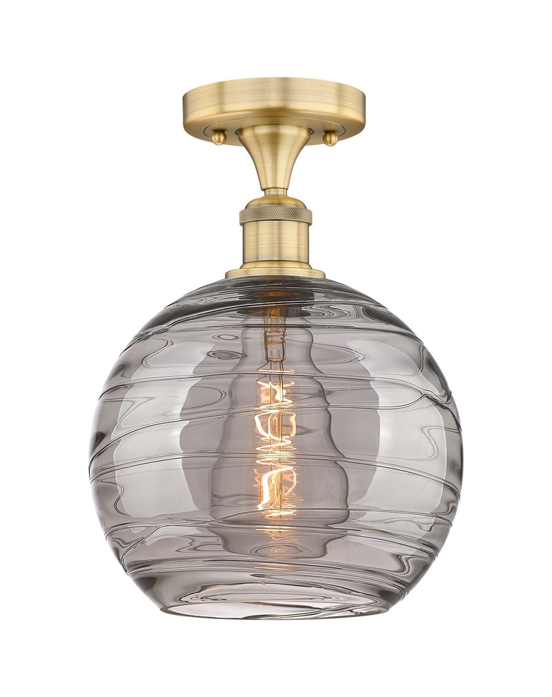 Innovations 616-1F-BB-G1213-10SM One Light Semi-Flush Mount, Brushed Brass