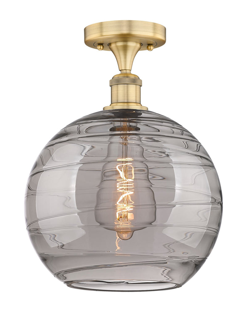 Innovations 616-1F-BB-G1213-12SM One Light Semi-Flush Mount, Brushed Brass