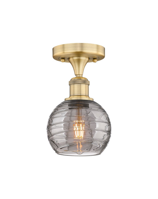 Innovations 616-1F-BB-G1213-6SM One Light Semi-Flush Mount, Brushed Brass