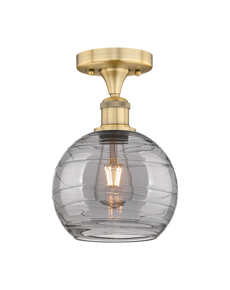 Innovations 616-1F-BB-G1213-8SM One Light Semi-Flush Mount, Brushed Brass