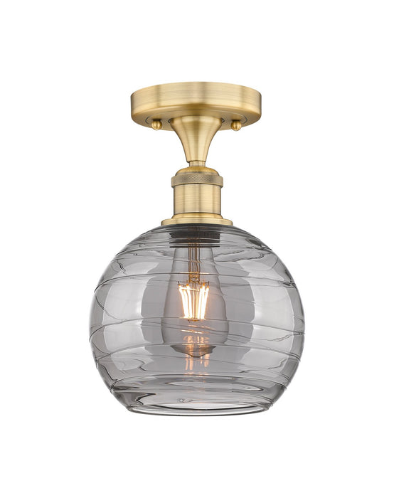 Innovations 616-1F-BB-G1213-8SM One Light Semi-Flush Mount, Brushed Brass