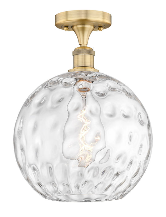 Innovations 616-1F-BB-G1215-12 One Light Semi-Flush Mount, Brushed Brass