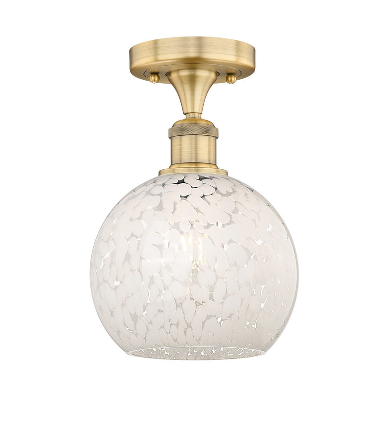 Innovations 616-1F-BB-G1216-8WM LED Semi-Flush Mount, Brushed Brass