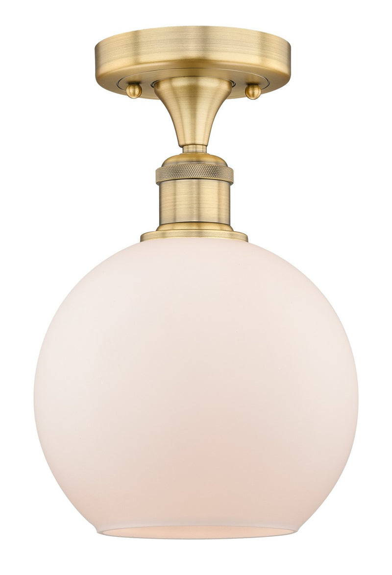 Innovations 616-1F-BB-G121-8 One Light Semi-Flush Mount, Brushed Brass