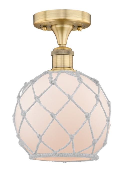 Innovations 616-1F-BB-G121-8RW One Light Semi-Flush Mount, Brushed Brass