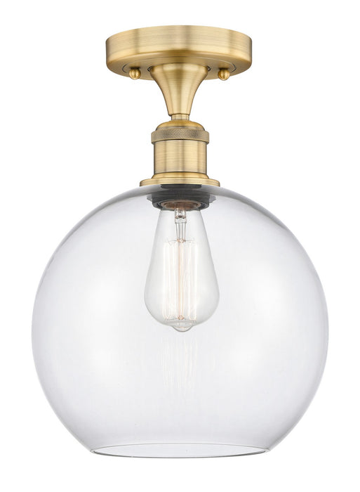 Innovations 616-1F-BB-G122-10 One Light Semi-Flush Mount, Brushed Brass