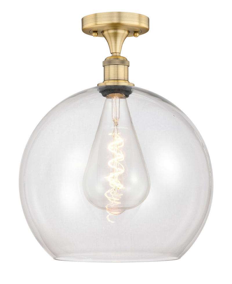 Innovations 616-1F-BB-G122-14 One Light Semi-Flush Mount, Brushed Brass