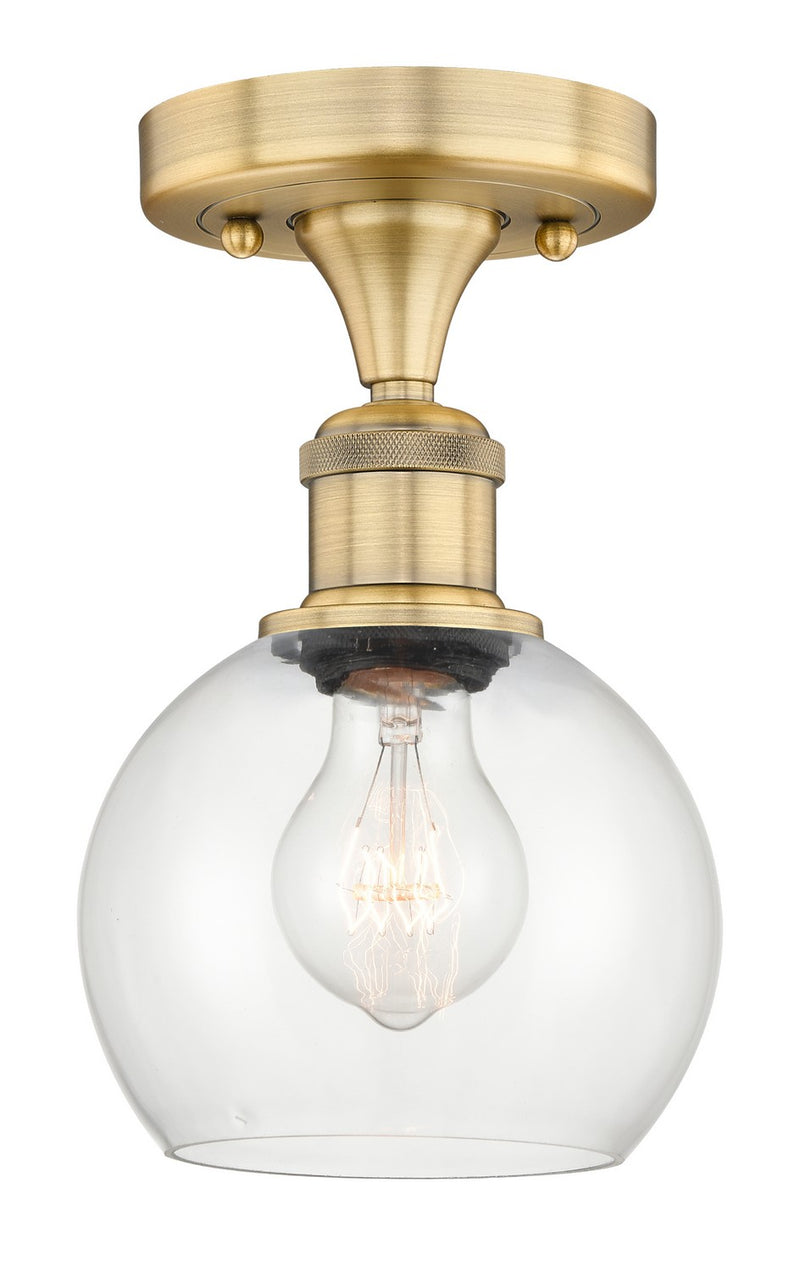 Innovations 616-1F-BB-G122-6 One Light Semi-Flush Mount, Brushed Brass