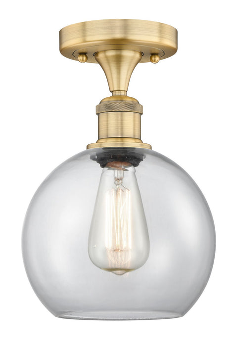 Innovations 616-1F-BB-G122-8 One Light Semi-Flush Mount, Brushed Brass