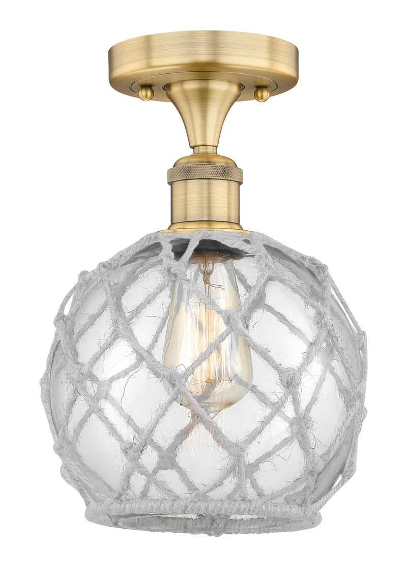 Innovations 616-1F-BB-G122-8RW One Light Semi-Flush Mount, Brushed Brass