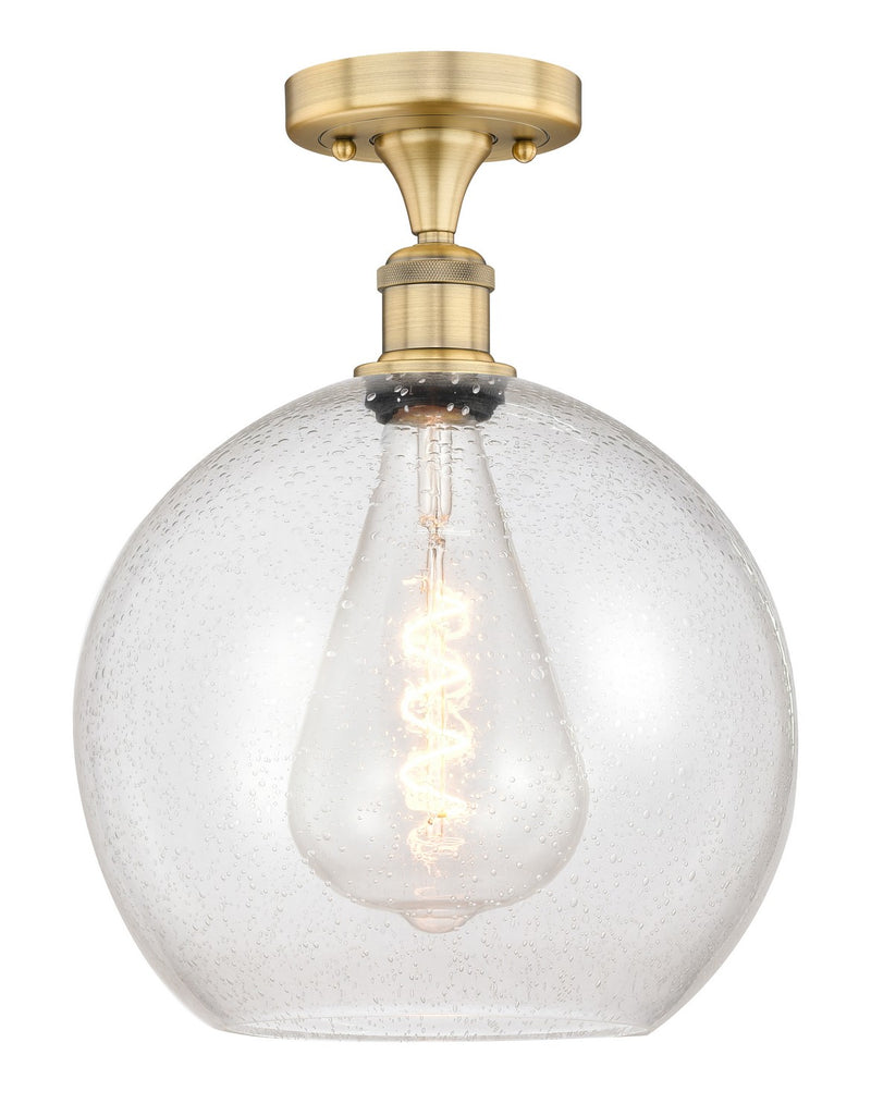 Innovations 616-1F-BB-G124-12 One Light Semi-Flush Mount, Brushed Brass