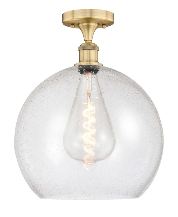 Innovations 616-1F-BB-G124-14 One Light Semi-Flush Mount, Brushed Brass