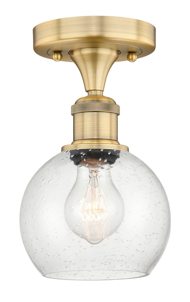 Innovations 616-1F-BB-G124-6 One Light Semi-Flush Mount, Brushed Brass