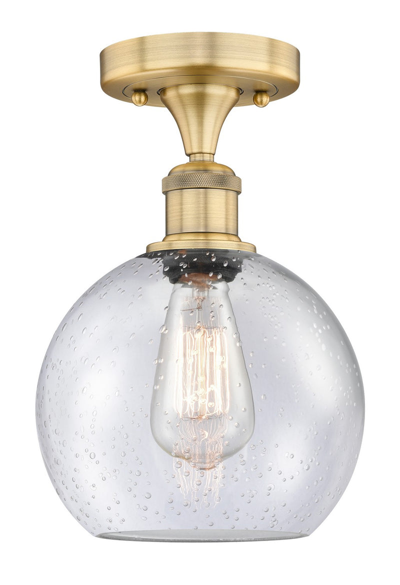 Innovations 616-1F-BB-G124-8 One Light Semi-Flush Mount, Brushed Brass
