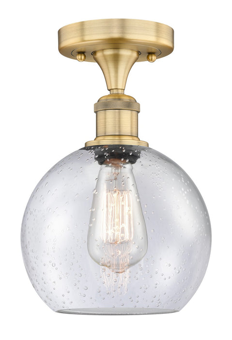 Innovations 616-1F-BB-G124-8 One Light Semi-Flush Mount, Brushed Brass