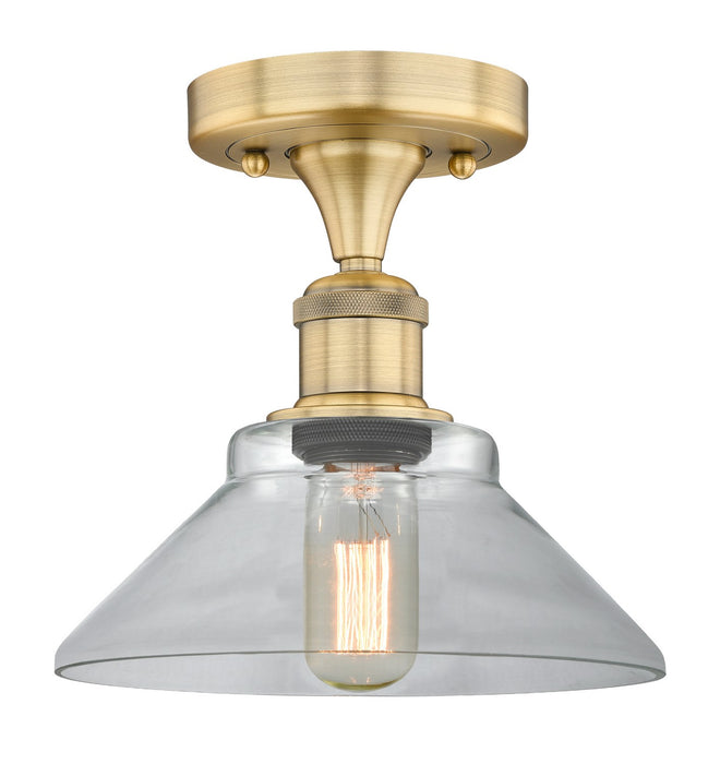 Innovations 616-1F-BB-G132 One Light Flush Mount, Brushed Brass
