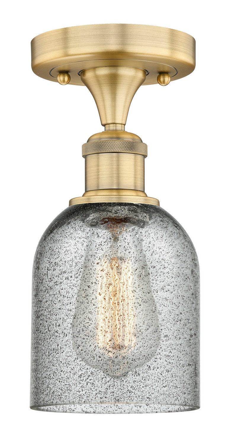 Innovations 616-1F-BB-G257 One Light Semi-Flush Mount, Brushed Brass