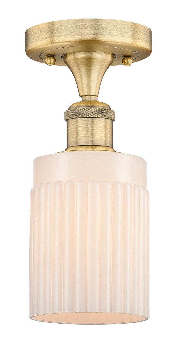 Innovations 616-1F-BB-G341 One Light Semi-Flush Mount, Brushed Brass