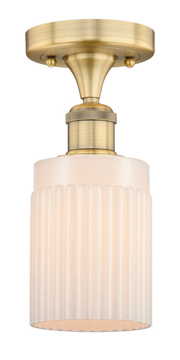 Innovations 616-1F-BB-G341 One Light Semi-Flush Mount, Brushed Brass