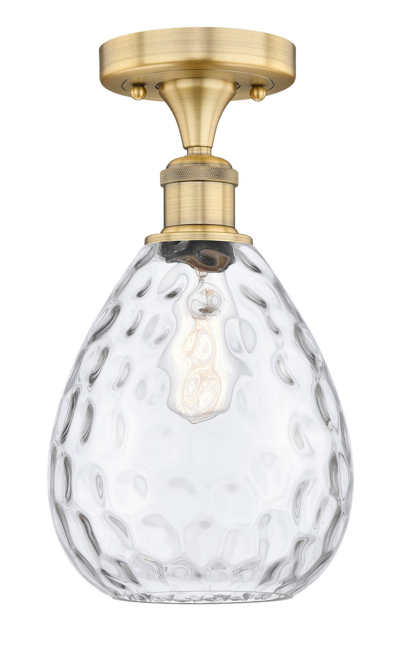 Innovations 616-1F-BB-G372 One Light Semi-Flush Mount, Brushed Brass