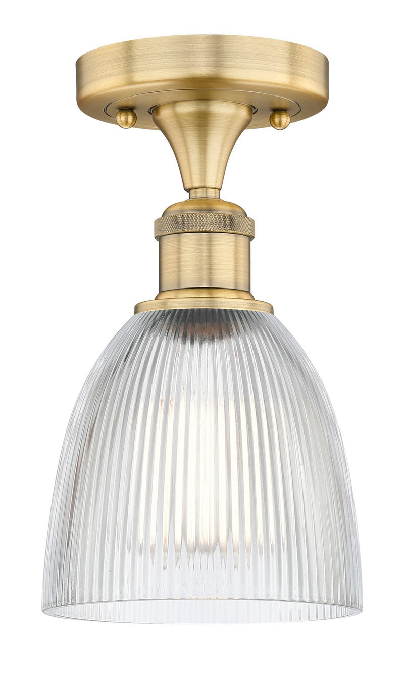 Innovations 616-1F-BB-G382 One Light Flush Mount, Brushed Brass