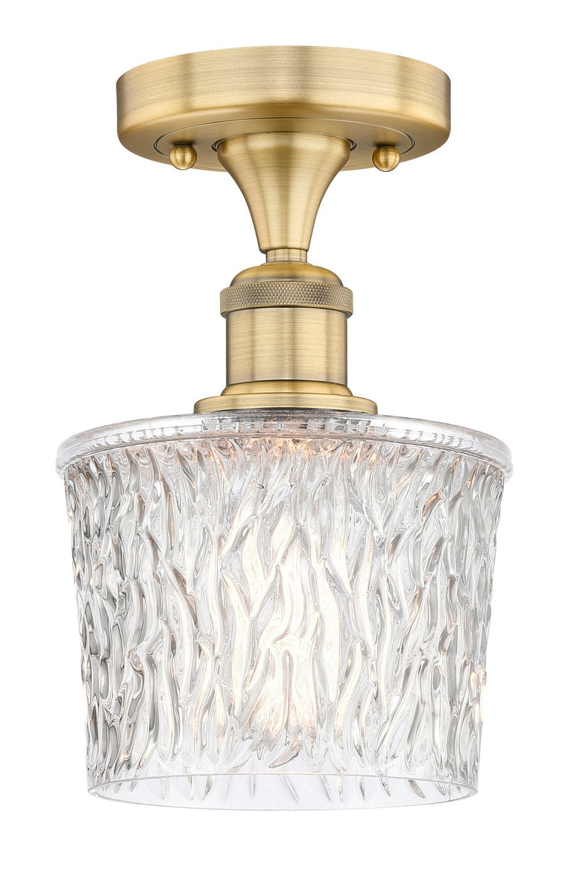 Innovations 616-1F-BB-G402 One Light Semi-Flush Mount, Brushed Brass