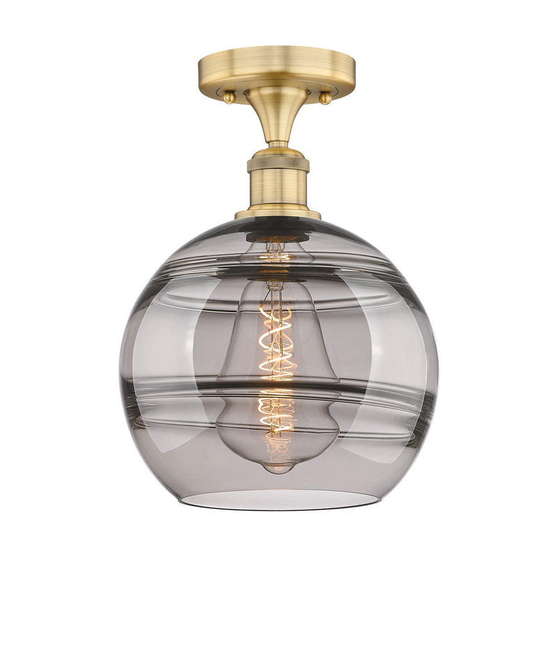 Innovations 616-1F-BB-G556-10SM One Light Semi-Flush Mount, Brushed Brass