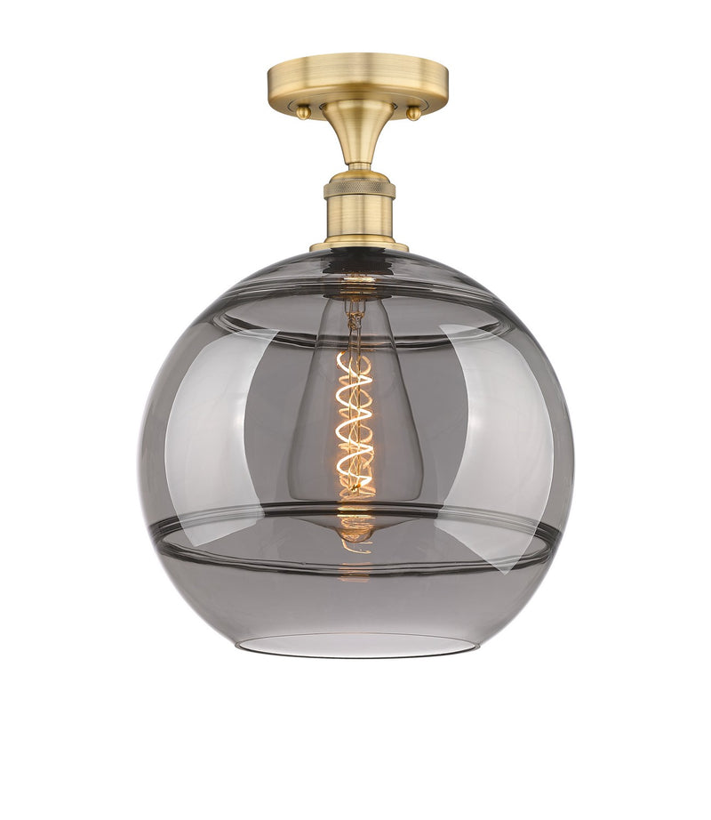 Innovations 616-1F-BB-G556-12SM One Light Semi-Flush Mount, Brushed Brass