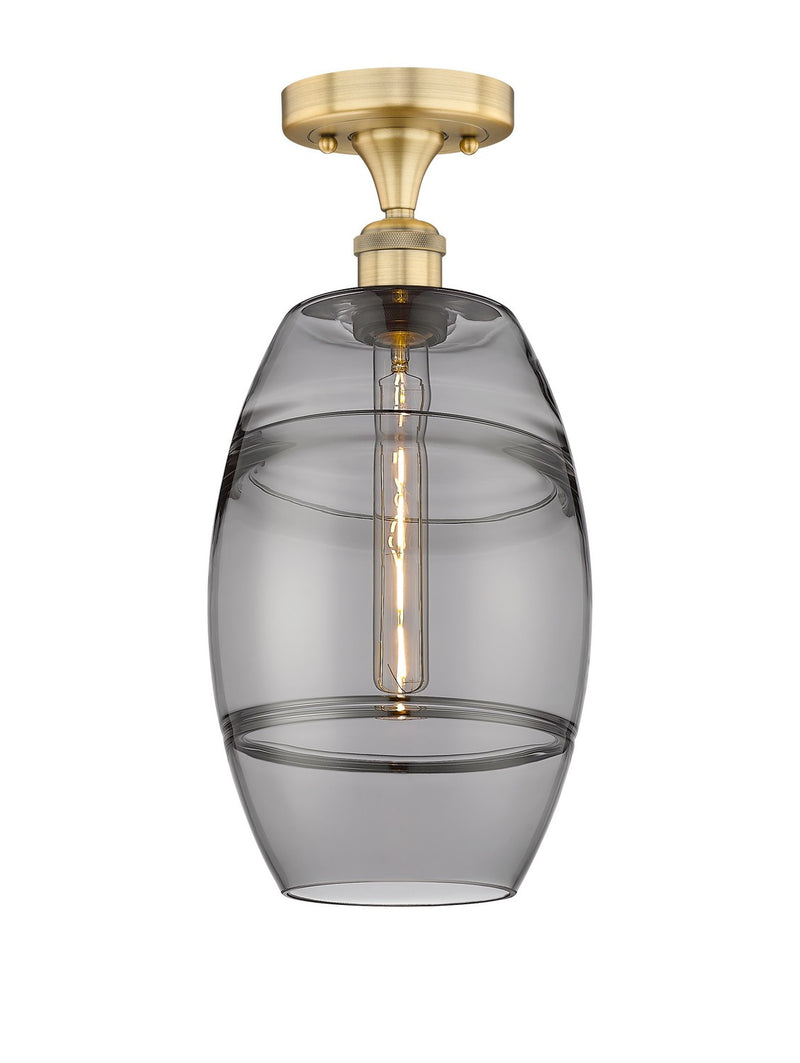Innovations 616-1F-BB-G557-8SM One Light Semi-Flush Mount, Brushed Brass