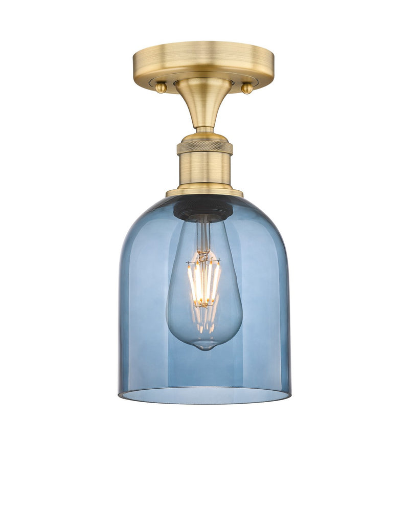Innovations 616-1F-BB-G558-6BL One Light Semi-Flush Mount, Brushed Brass