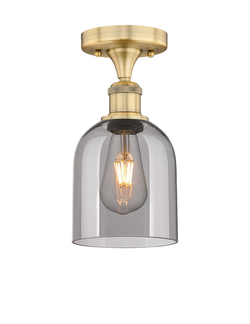 Innovations 616-1F-BB-G558-6SM One Light Semi-Flush Mount, Brushed Brass