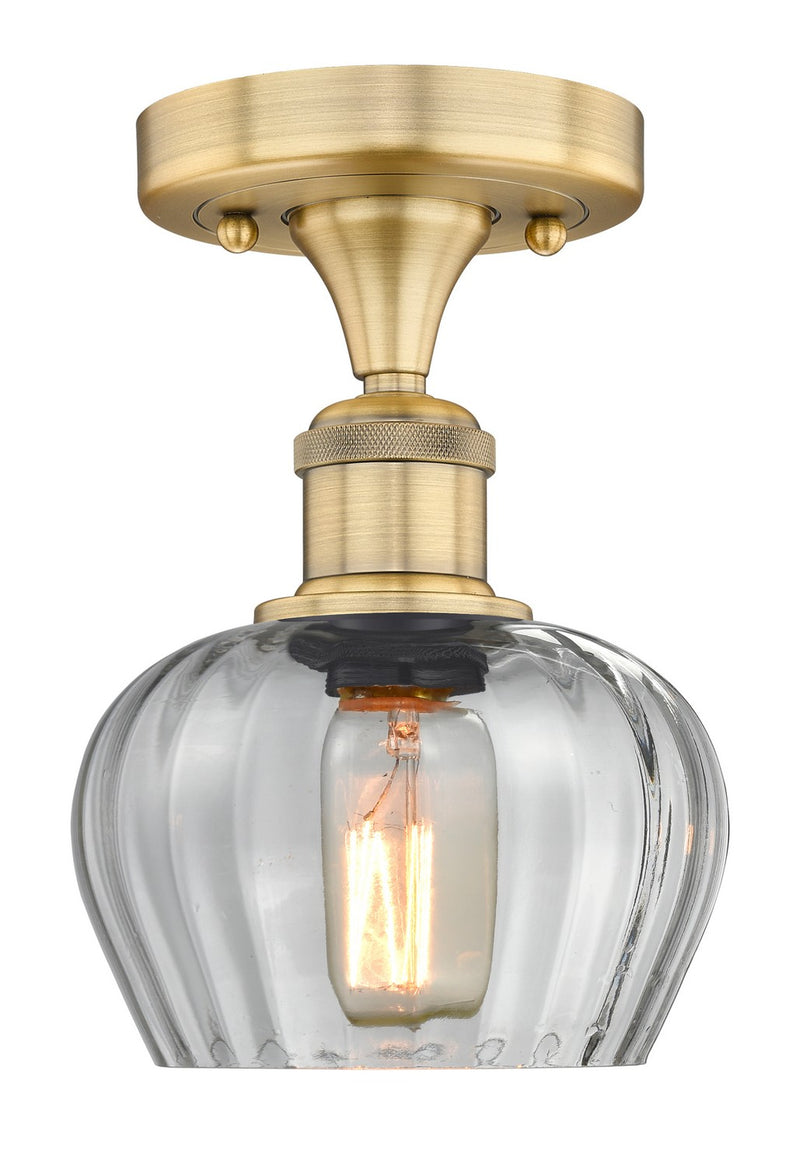 Innovations 616-1F-BB-G92 One Light Semi-Flush Mount, Brushed Brass