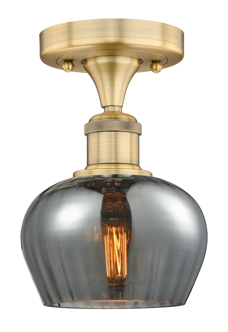 Innovations 616-1F-BB-G93 One Light Semi-Flush Mount, Brushed Brass