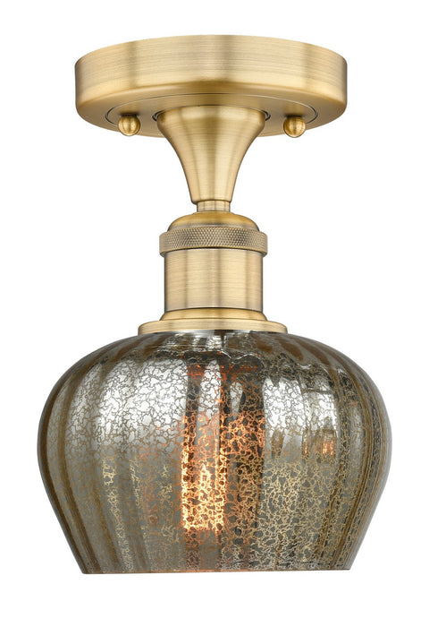 Innovations 616-1F-BB-G96 One Light Semi-Flush Mount, Brushed Brass