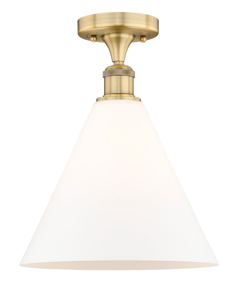 Innovations 616-1F-BB-GBC-121 One Light Semi-Flush Mount, Brushed Brass