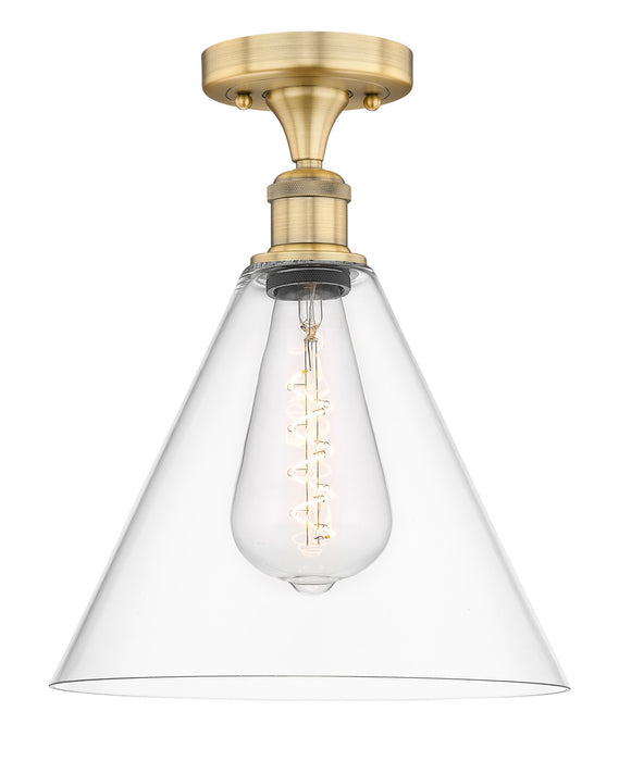 Innovations 616-1F-BB-GBC-122 One Light Semi-Flush Mount, Brushed Brass