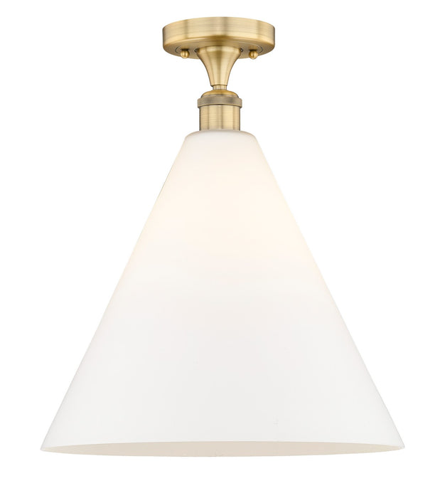Innovations 616-1F-BB-GBC-161 One Light Semi-Flush Mount, Brushed Brass