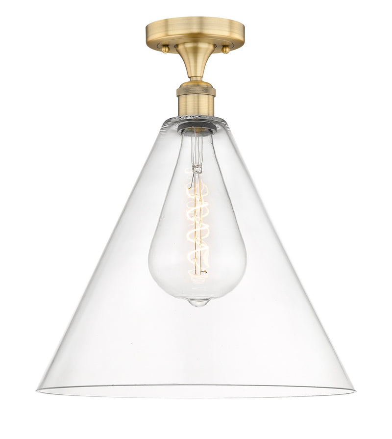 Innovations 616-1F-BB-GBC-162 One Light Semi-Flush Mount, Brushed Brass