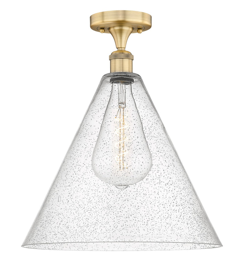 Innovations 616-1F-BB-GBC-164 One Light Semi-Flush Mount, Brushed Brass