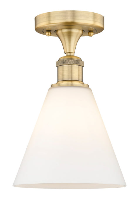 Innovations 616-1F-BB-GBC-81 One Light Semi-Flush Mount, Brushed Brass