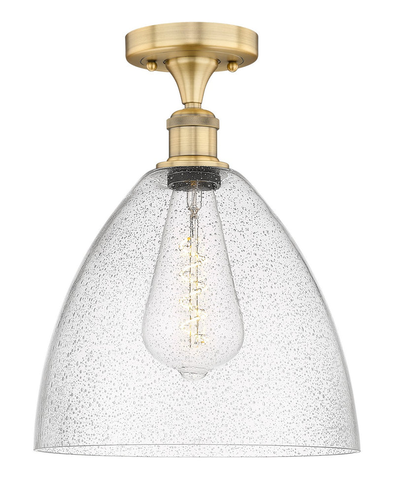 Innovations 616-1F-BB-GBD-124 One Light Semi-Flush Mount, Brushed Brass